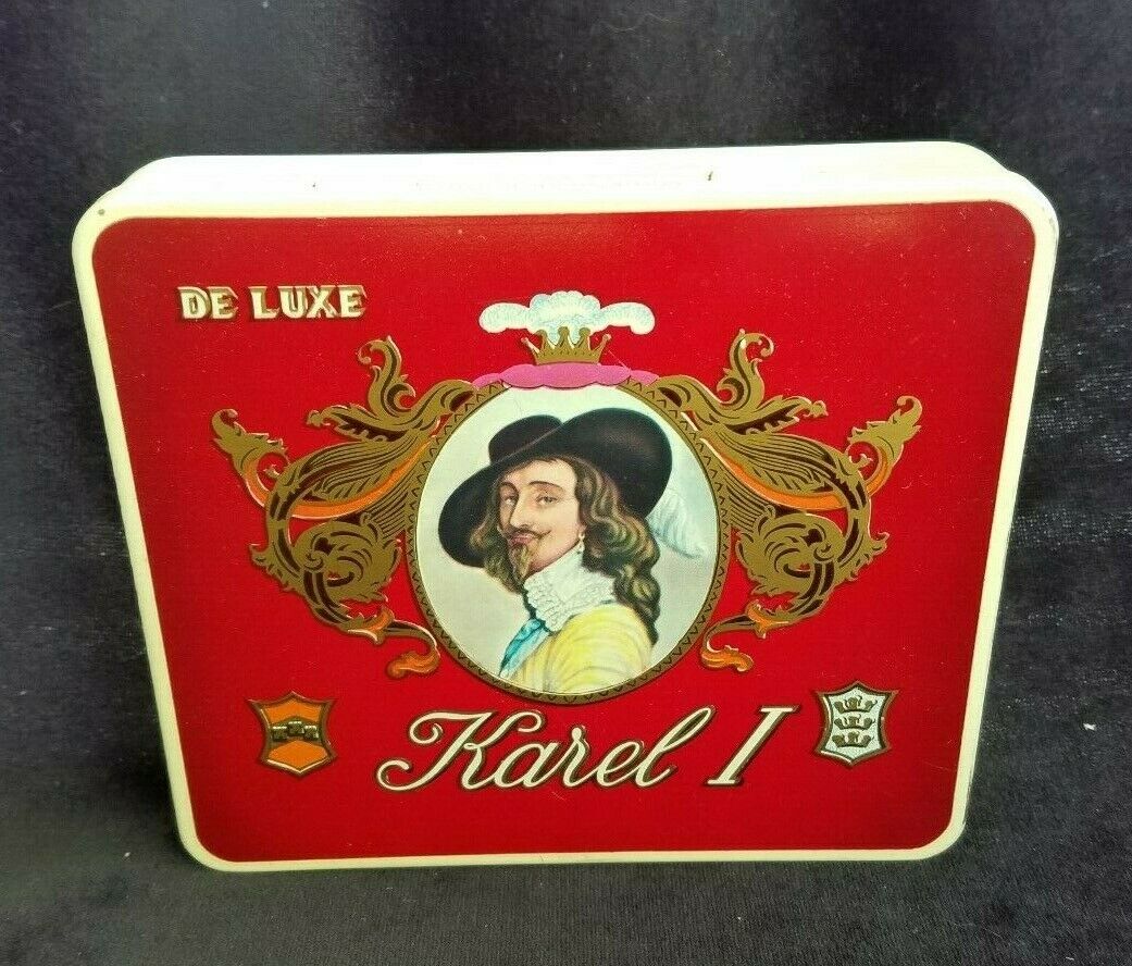 Old Advertising Cigar Tin Deluxe KAREL I Made In Holland