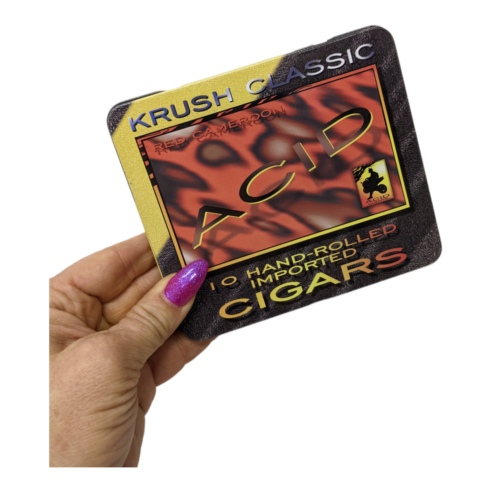 ACID Krush Classic 'Red Cameroon' Mini Hinged Cigar Tin Lithographed Box - Empty