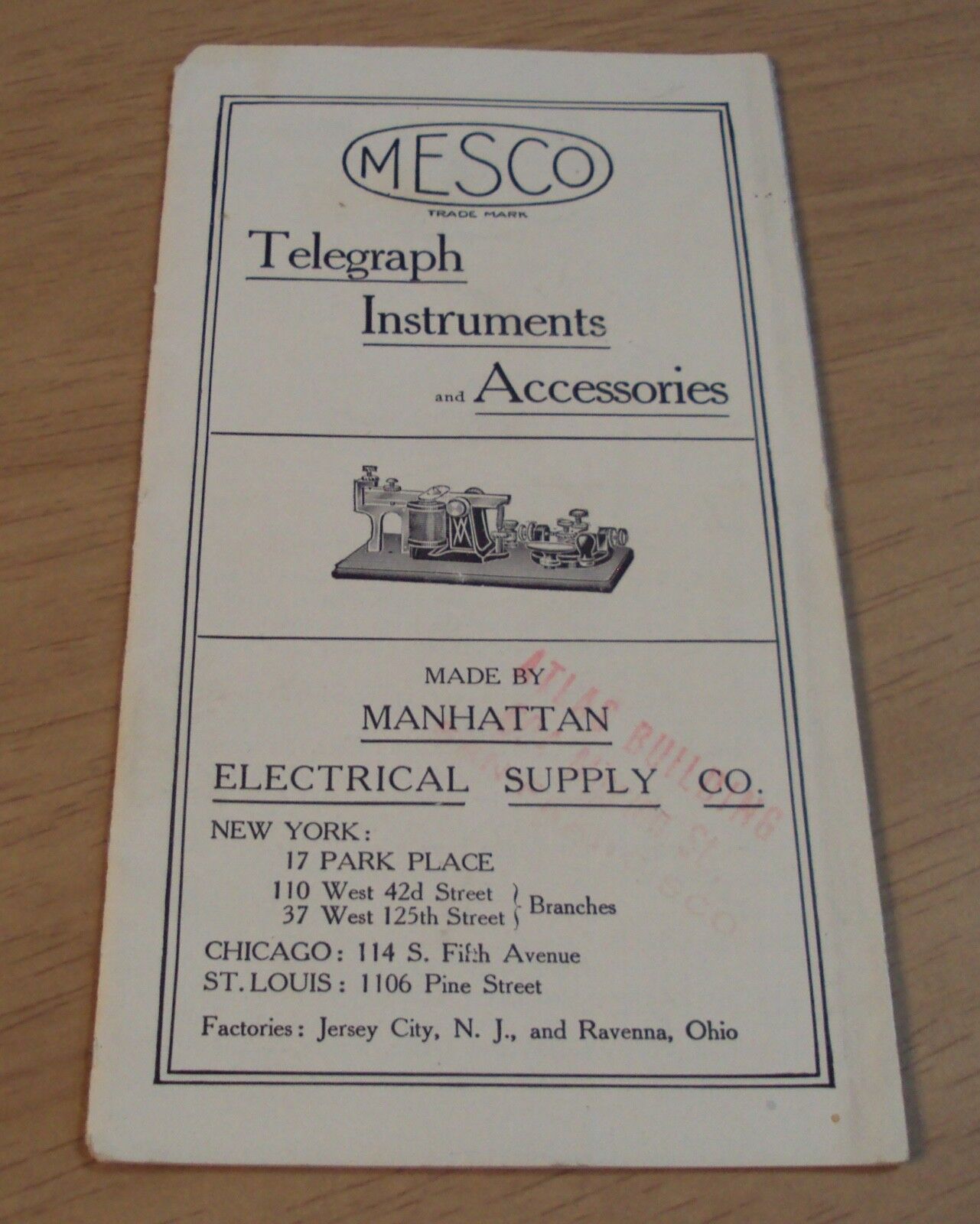 RARE 1890's MESCO Catalog/Price Brochure~