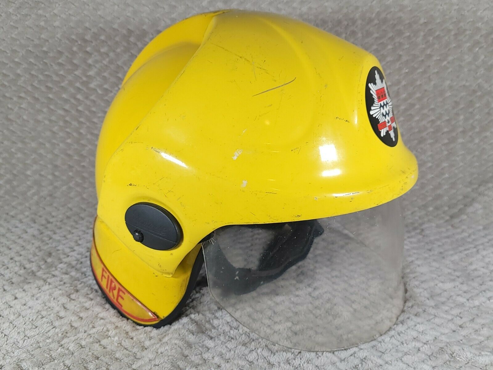 Vintage Cromwell F600 L 1990s Yellow London Fire Brigade Helmet Sz 53-63 Cm