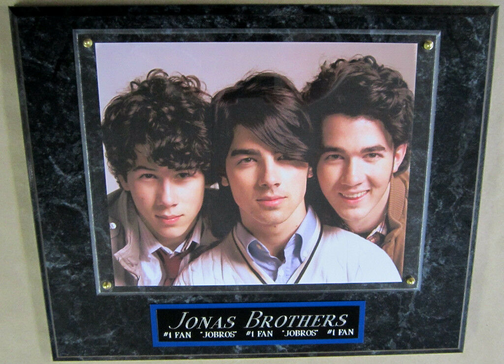 #1 Fan Jonas Brothers Nick Joe Framed 8x10 Photo Decor-12x15 Wall Plaque Display