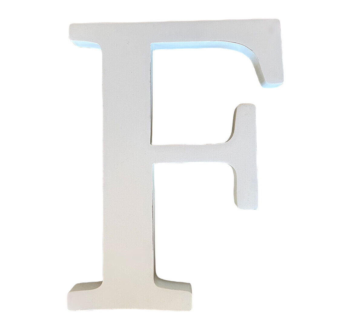 pottery barn kids wall hanging letter (F) 8” X 6” white