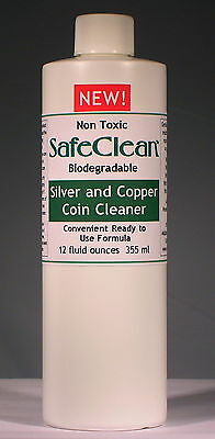 New! SafeClean Coin Cleaner for Modern Silver and Copper Coins. 12 fl. oz. 355ml