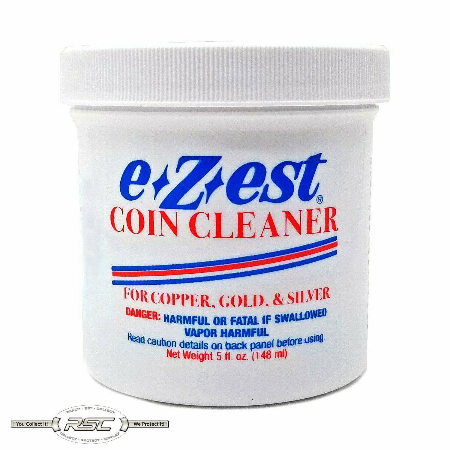 1- E-Z-Est (eZest) 5-Ounce Coin Cleaner Jar for Silver Gold & Copper Jewelry