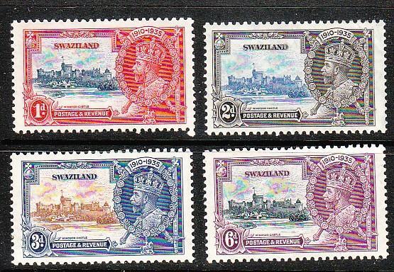 Swaziland Kgv 1935 Silver Jubilee  Sc 20-23 Mint Lh