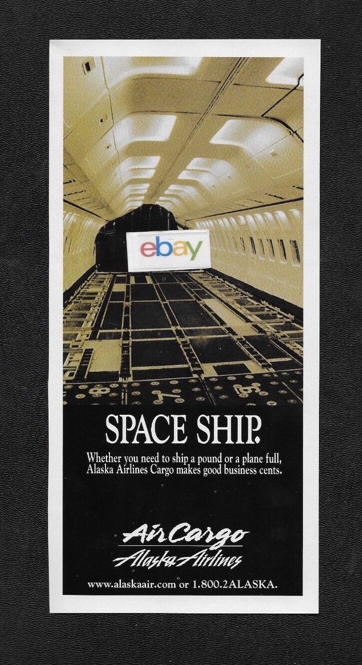 Alaska Airlines Air Cargo 737-200f Space Ship Interior View & Schedule 2000 Ad