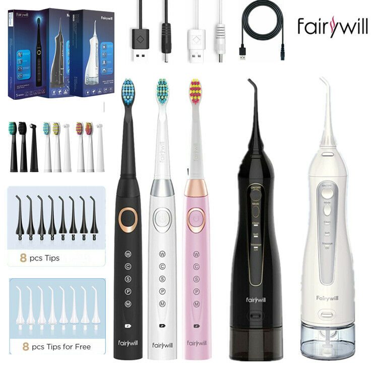 Water Flosser Teeth Oral Irrigator Electric Sonic Toothbrush Fairywill Cordless