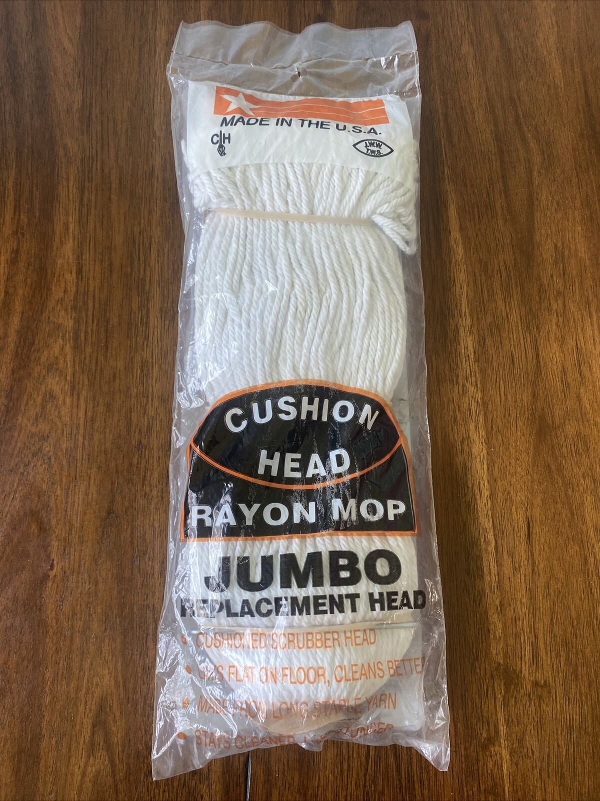 Jumbo  Rayon Cushion Head Mop Replacement Poly Screw On Threaded Jw Mfg Co