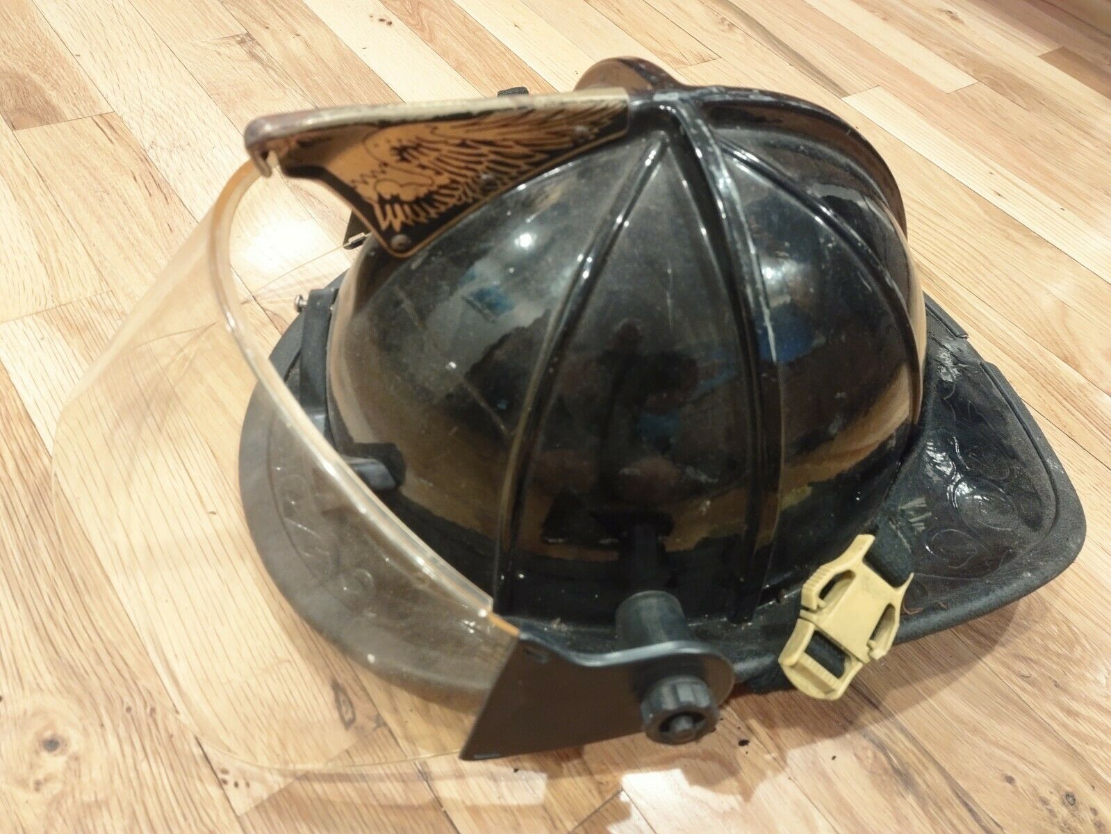 Black Traditional Fire Fighter Helmet  Cairns  F