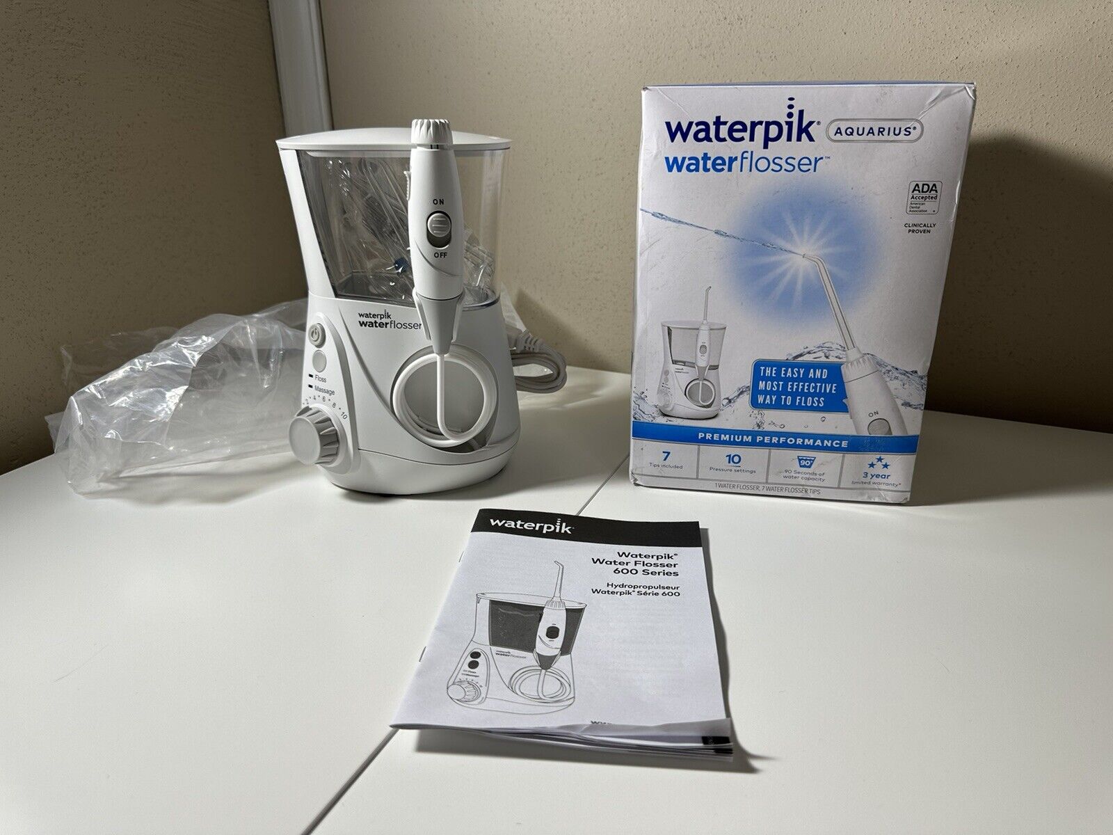 Waterpik Aquarius Water Flosser Professional White Wp-660 Free Shipping!