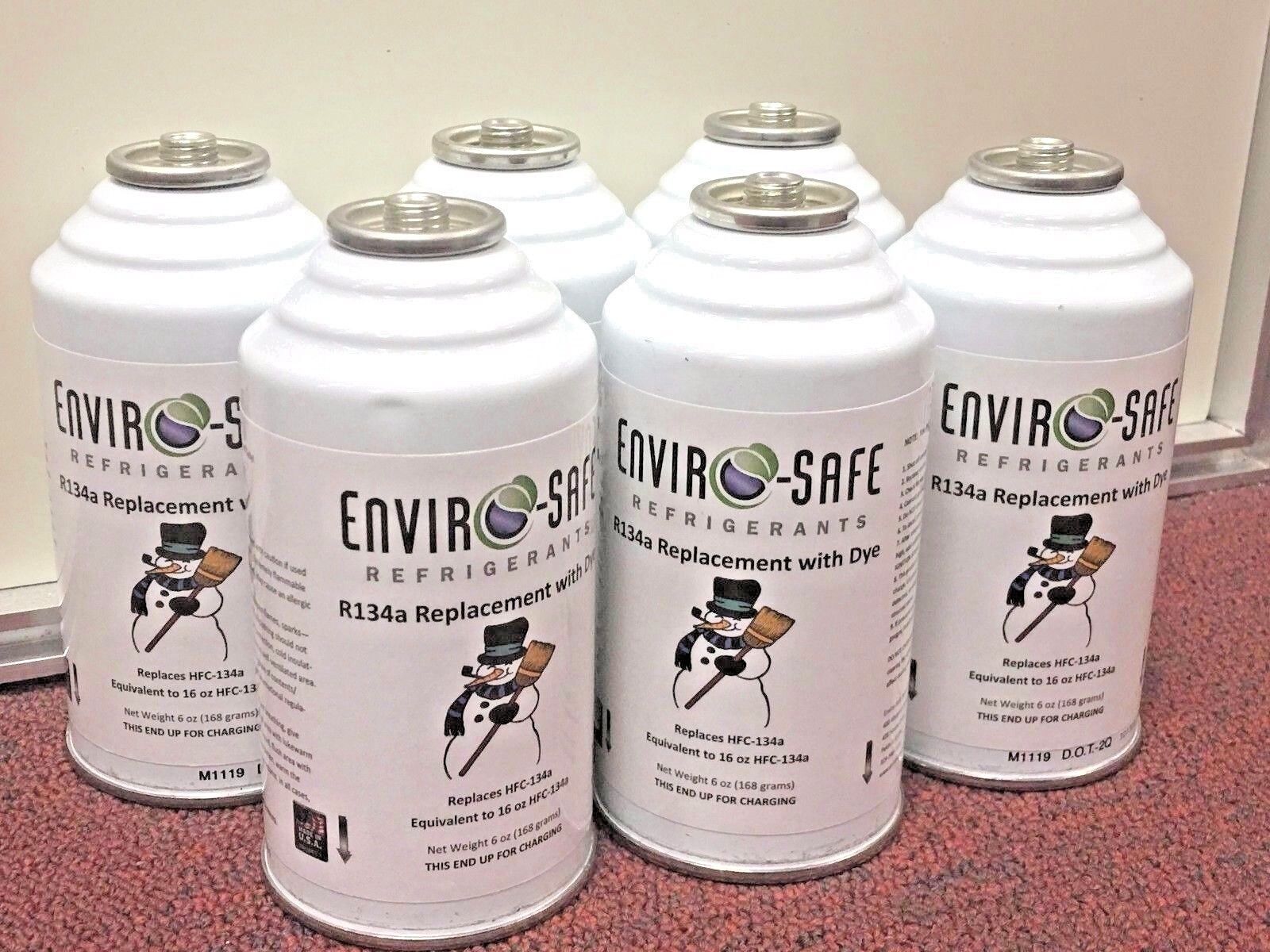 Enviro-safe Modern Refrigerant With Uv Dye, Automotive A/c (6) 6 Oz. Cans, R12a