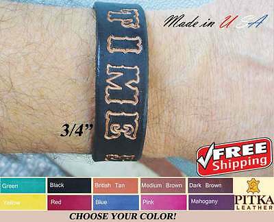 Leather Name Bracelets - Cuff Bracelets for Men - Bracelets for Women - medium