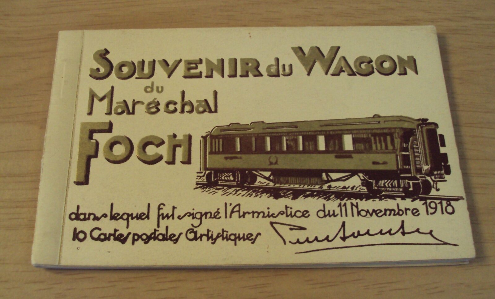 Rare Post Wwi Souvenir Postcard Set~"the Armistice Train Wagon Of Marshall Foch"