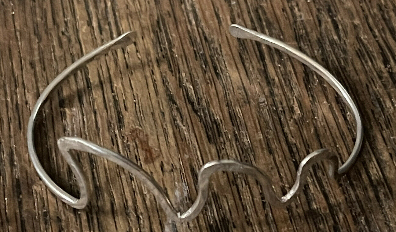 Handcrafted Wavy 925  Sterling Silver cuff Bracelet